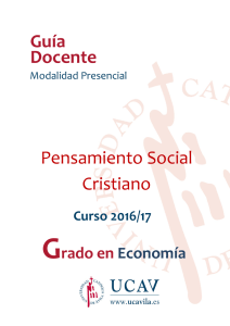 Pensamiento Social Cristiano - Universidad Católica de Ávila