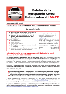 Boletín de la Agrupación Global Unions sobre el LMACP