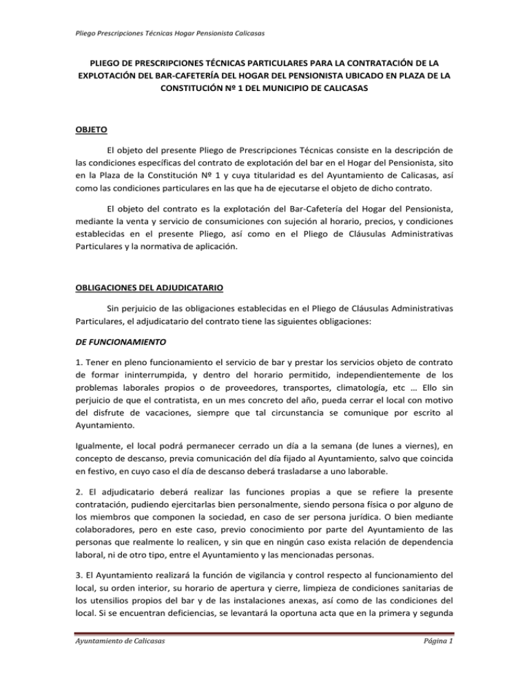 Pliego Prescripciones T cnicas