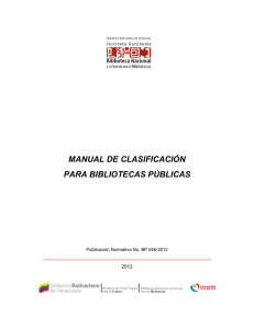 manual de clasificación para bibliotecas públicas