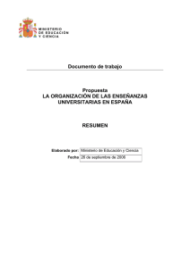 Documento de trabajo Propuesta LA ORGANIZACIÓN DE LAS