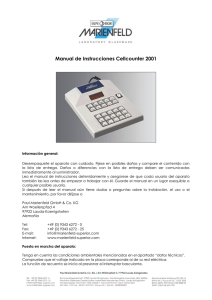 Manual de Instrucciones Cellcounter 2001 - Marienfeld