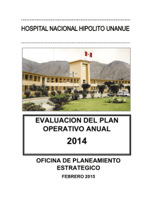 Evaluación POA Anual 2014 - Hospital Nacional Hipólito Unanue