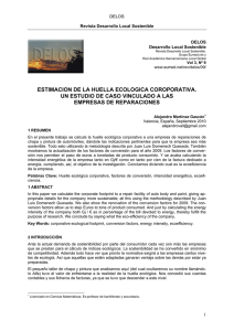ESTIMACION DE LA HUELLA ECOLOGICA COROPORATIVA. UN