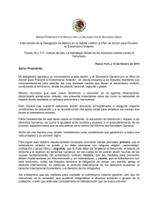 Intervención de la Delegación de México en el debate relativo al