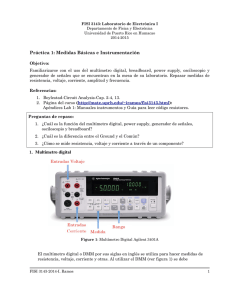 Práctica 1: Medidas Básicas e Instrumentación 1. Multímetro digital