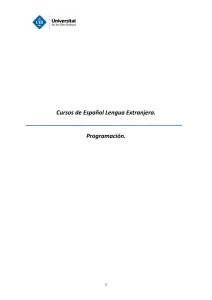Cursos de Español para Extranjeros. Programación y Contenidos