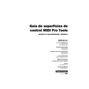 Guia de superficies de control MIDI Pro Tools Version 5.1 para