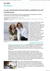 22.442 matrimonios homosexuales, pendientes hoy del Constitucional