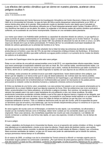 Los efectos del cambio climático que se cierne en nuestro planeta