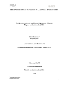 redise&ntilde;o del modelo de negocio de la empresa ienercom ltda