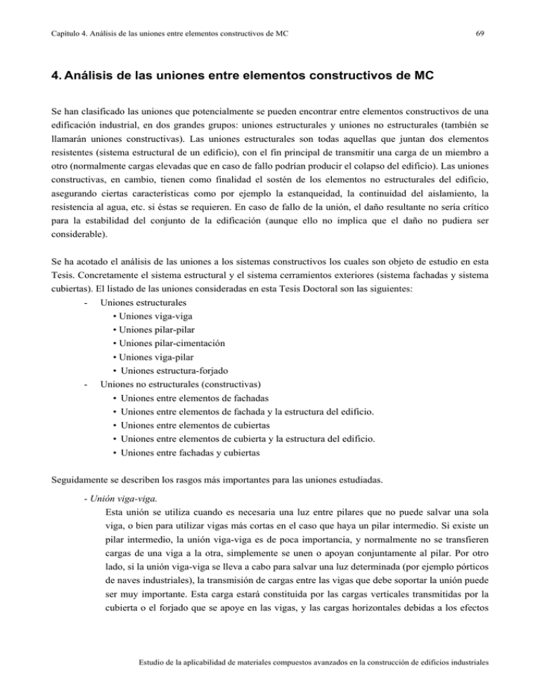 4 An lisis De Las Uniones Entre Elementos Constructivos De MC