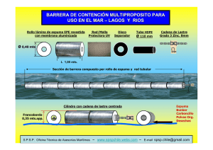 Barrera de contención multiproposito para uso en el mar