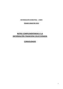 notas complementarias a la información financiera seleccionada