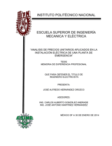 Análisis de Precios Unitarios en Instalación Eléctrica