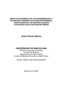 Antoni Sicras Mainar UNIVERSIDAD DE BARCELONA