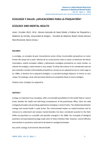 ecología y salud: ¿aplicaciones para la psiquiatría?