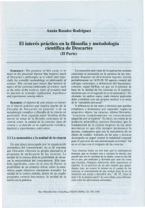 El interés práctico en la filosofía y metodología científica de Descartes