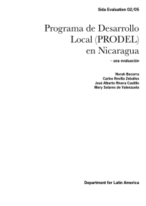Programa de Desarrollo Local (PRODEL) en Nicaragua