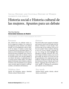 Historia social e Historia cultural de las mujeres. Apuntes para un