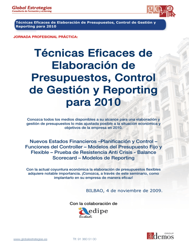 Técnicas Eficaces De Elaboración De Presupuestos, Control De