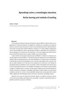 Aprendizaje activo y metodologías educativas Active learning and