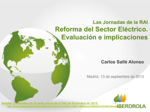 Reforma del Sector Eléctrico. Evaluación e implicaciones