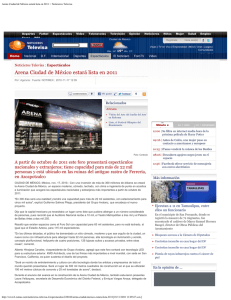 Arena Ciudad de México estará lista en 2011 :: Noticieros Televisa