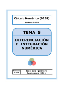 Tema 5. Diferenciación e Integración Numérica