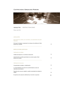 NEWSLETTER I REESTRUCTURACIONES Marzo de 2012