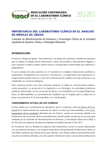 importancia del laboratorio clínico en el análisis de drogas de