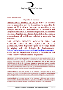 Depósito de Cuentas - Registro Mercantil de Jaén