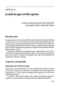 La tarifa de agua con fines agrarios