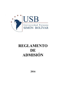 reglamento de admisión - Universidad Peruana Simón Bolívar
