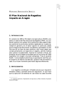 El Plan Nacional de Regadíos: impacto en Aragón