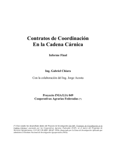 Contratos de Coordinación En la Cadena Cárnica