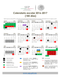 Calendario escolar 2016