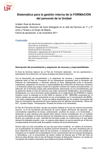 Sistemática para la gestión interna de la FORMACIÓN del personal