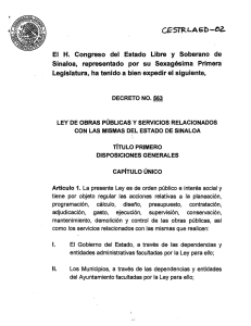 Decreto LEY DE OBRAS PUBLICAS Y SERVICIOS REL