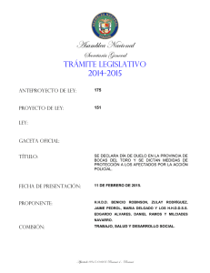 se declara día de duelo en la provincia de bocas del toro y se dictan