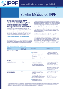 Breve declaración del IMAP sobre el uso de anticonceptivos
