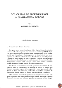 Dos cartas de Floridablanca a Giambattista Bodoni