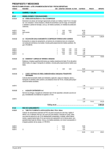 Presupuesto y mediciones LOTE 279 KB 10 páginas
