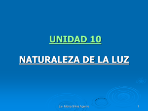 UNIDAD 10 NATURALEZA DE LA LUZ