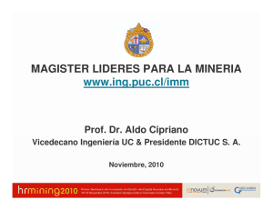 MAGISTER LIDERES PARA LA MINERIA www.ing.puc.cl/imm