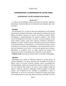 LEISHMANIASIS. LA ENFERMEDAD DE LAS MIL CARAS