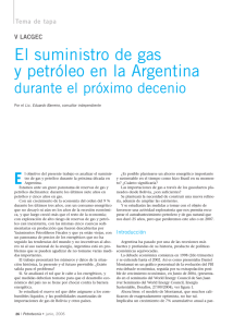 El suministro de gas y petróleo en la Argentina