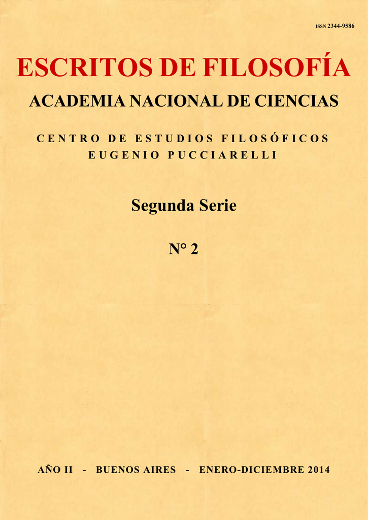 Escritos De Filosofía Segunda Serie