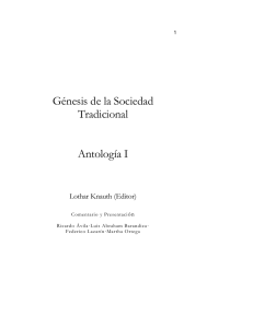 Génesis de la Sociedad Tradicional Antología I