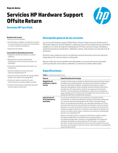 Servicios HP Hardware Support Offsite Return